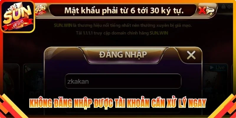 Không đăng nhập được tài khoản cần xử lý ngay