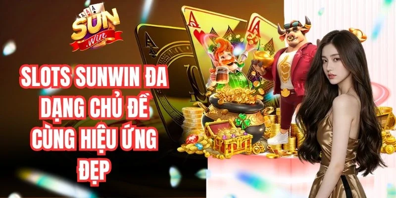 Sảnh slots Sunwin với nhiều chủ đề quay thưởng và hiệu ứng hình ảnh đa dạng