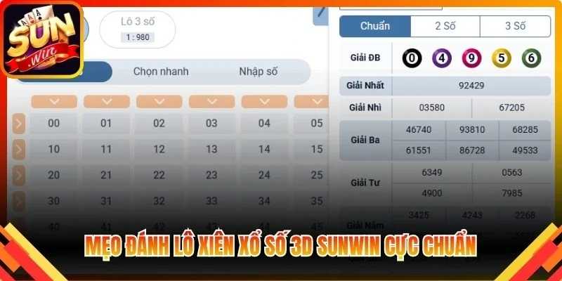 Mẹo đánh lô xiên xổ số 3D Sunwin cực chuẩn nên bỏ túi